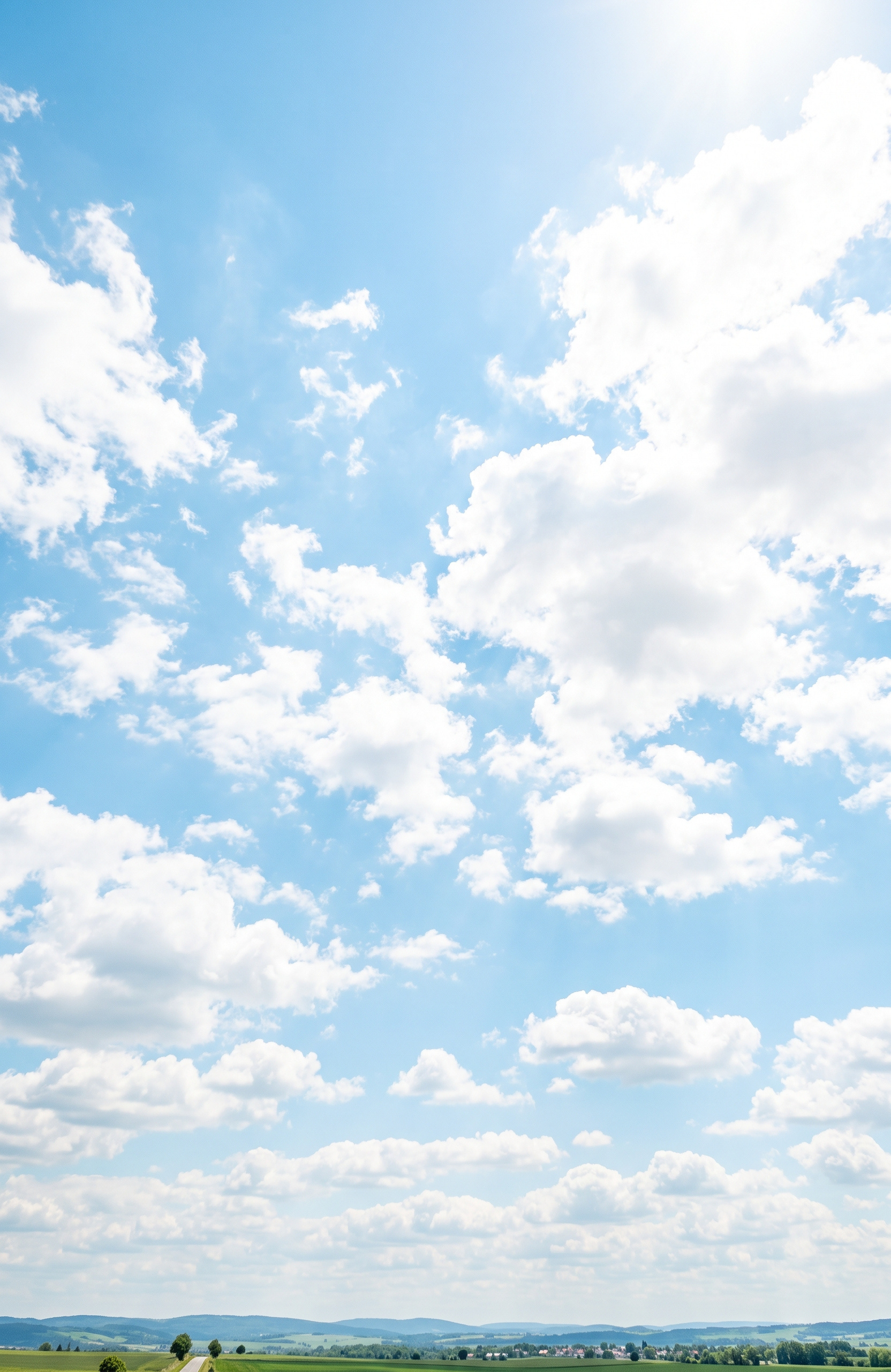 Vibrant sunny sky with clouds